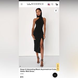 Lulus black halter cutout midi dress